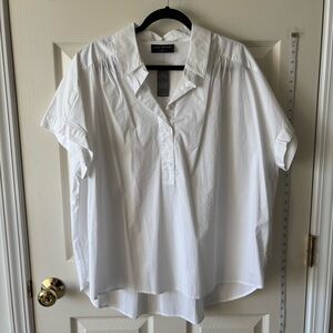 NWT! Lane Bryant Classic White Short Sleeve Blouse